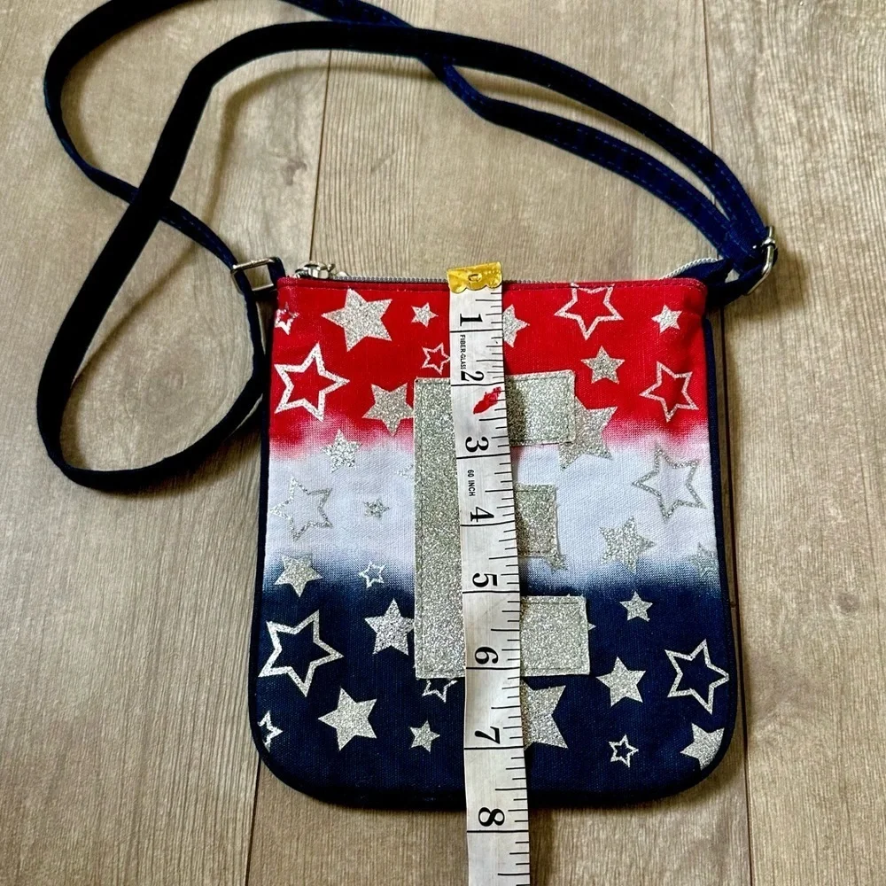 Girl’s Monogrammed ‘E’ Patriotic Purse Red, White, and Blue Star Crossbody Bag